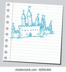 Hand Drawn Old Castle