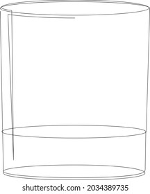 Hand Drawn Old Fashioned Glass. Isolated On White Background. Rocks Glass Vector Illustration.