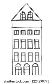 Hand drawn old house