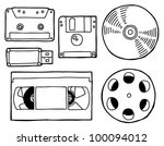 Hand drawn old media set
