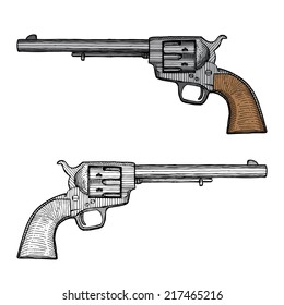 Hand Drawn Old West Hand Gun