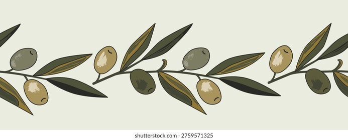 Hand drawn olive branch