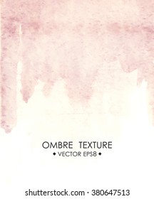 Hand drawn ombre texture. Watercolor painted light blue background with white space for text. Vector illustration for wedding, birhday, greetings cards, web, print, scrapbooking.