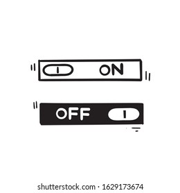 hand drawn On off icon. Switch button. Vector illustration. doodle style