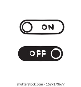 hand drawn On off icon. Switch button. Vector illustration. doodle style