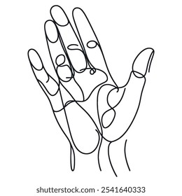 The hand is drawn with one continuous line.