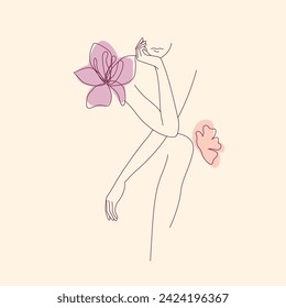 Handgezeichnete 1-zeilige Kunstillustration