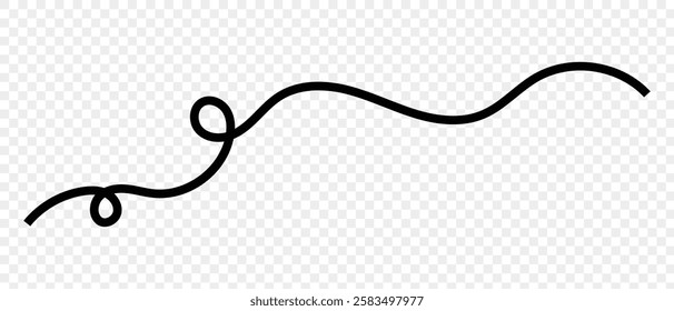 Hand drawn One line continuous wave abstract Squiggle line icon. vector illustration.
