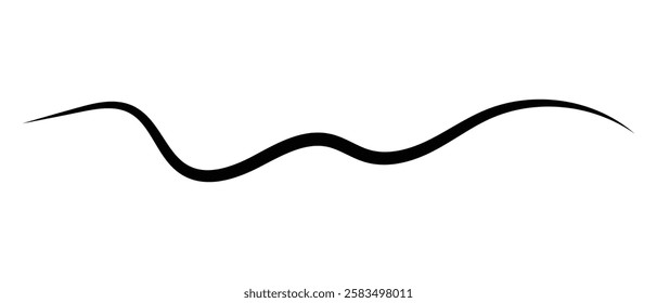 Hand drawn One line continuous wave abstract Squiggle line icon. vector illustration.
