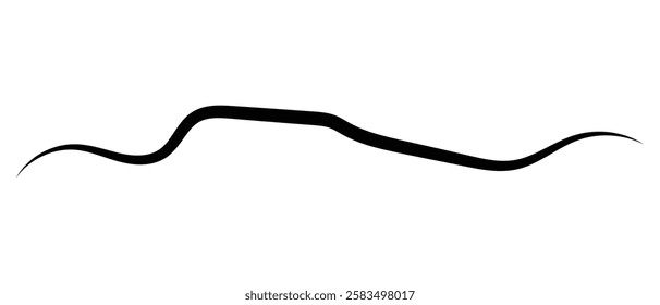 Hand drawn One line continuous wave abstract Squiggle line icon. vector illustration.