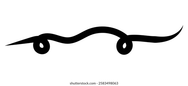 Hand drawn One line continuous wave abstract Squiggle line icon. vector illustration.