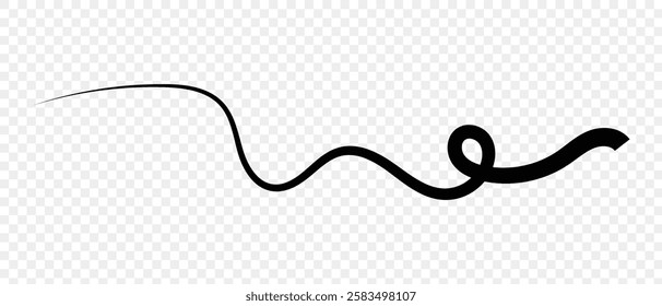 Hand drawn One line continuous wave abstract Squiggle line icon. vector illustration.