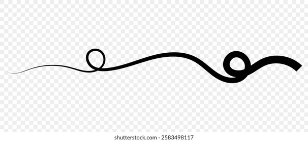 Hand drawn One line continuous wave abstract Squiggle line icon. vector illustration.