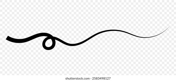 Hand drawn One line continuous wave abstract Squiggle line icon. vector illustration.