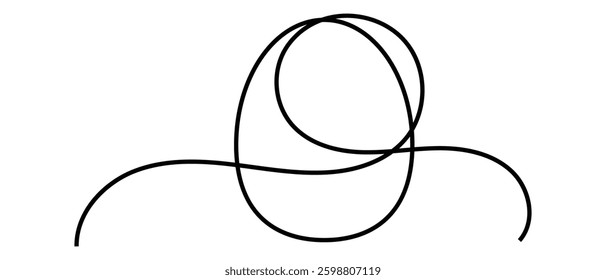 hand drawn one line continuous egg icon vector.