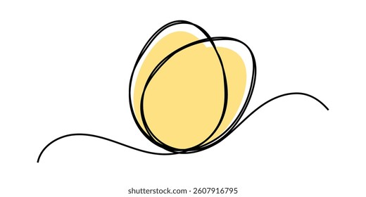 Hand drawn one line continuous egg icon. One line continuous egg icon drawn by hand. Vector illustration. EPS 10