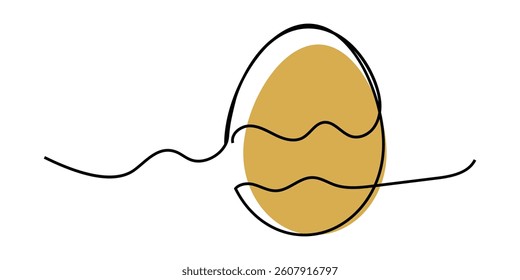 Hand drawn one line continuous egg icon. One line continuous egg icon drawn by hand. Vector illustration. EPS 10