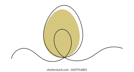 Hand drawn one line continuous egg icon. One line continuous egg icon drawn by hand. Vector illustration. EPS 10