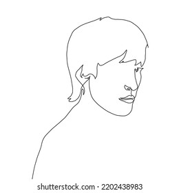 Handgezeichnet ein Handzeilenporträt. Abstrakte lineare Gesichtszeichnung. 