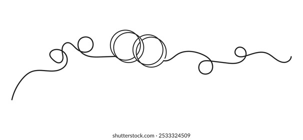 hand drawn one line Wedding ring icon vector. vector illustration.