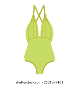 Hand drawn one-piece swimsuit. Vector illustration of women's swimwear.