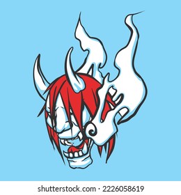 Handgezeichnet auf Maske, Vektorgrafik