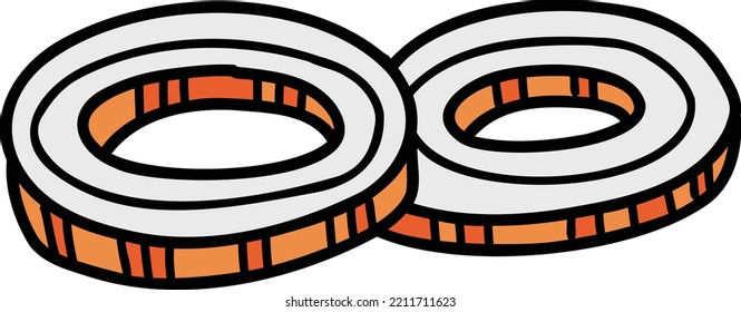 Hand Drawn onion sliced into rings illustration isolated on background