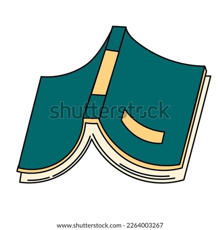 Hand Drawn Open Book Face Down