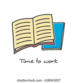 Hand drawn open book icon
