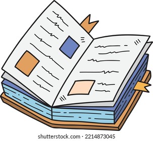 Hand Drawn open book illustration isolated on background
