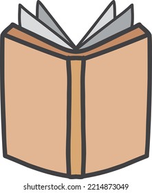 Hand Drawn open book illustration isolated on background