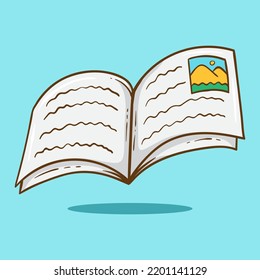 Hand Drawn Open Book. Hand Drawn Style Vector Illustrations