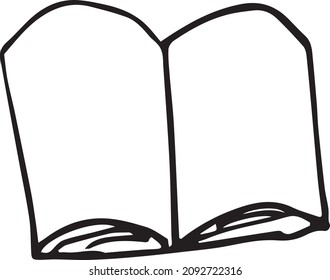 Hand drawn open book vector on a white background
