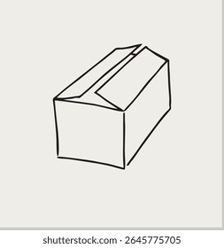 Hand drawn open gift in doodle style.Sketch gift. Carton box simple icon collection.