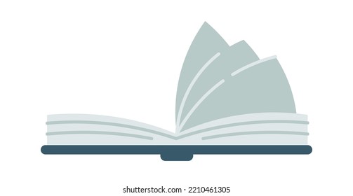Hand drawn opened book icon. Vector illustration