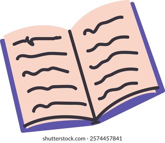 Hand Drawn Opened Book Vector Illustration