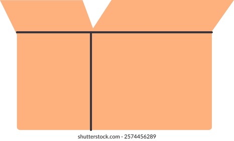 Hand Drawn Opened Cardboard Box Vector Illustration