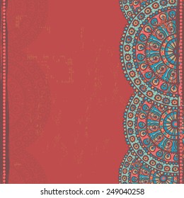 Hand drawn  openwork  ethnic  seamless border. All objects are conveniently grouped  and are easily editable.