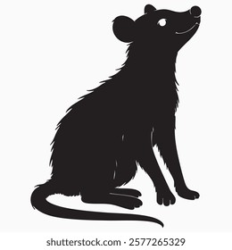 Hand drawn opossum animal silhouette