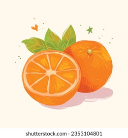hand drawn orange crayon illustration.