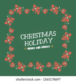 Hand drawn orange flower frame sketch, for ornate greeting card christmas holiday. Vector