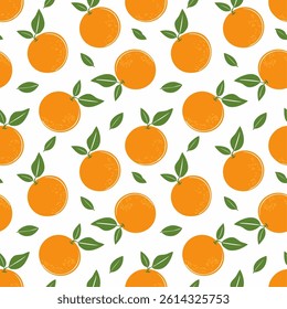 Hand drawn orange fruit pattern design