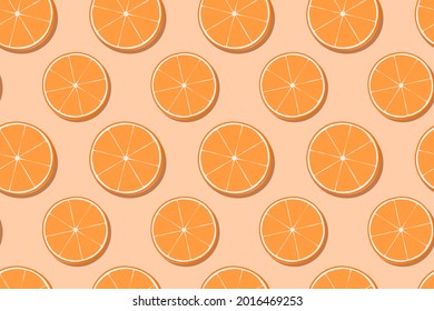 Nahtloses Muster mit handgezeichnet orangefarbenen Früchten