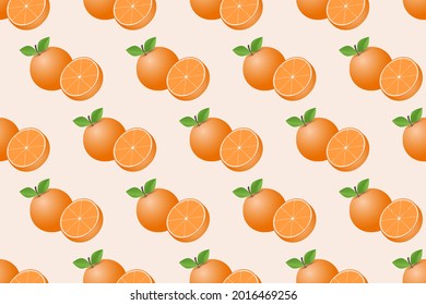 Hand drawn orange fruit seamless pattern design