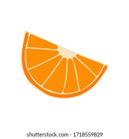 Hand drawn orange. Isolated on white background. Doodle vector illustration.	