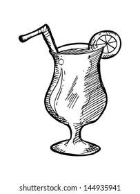 hand drawn orange juice