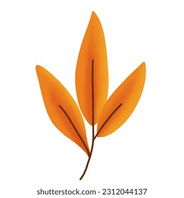 handgezeichnete orangefarbene Blattanzeige