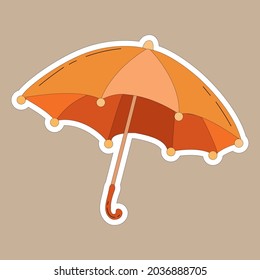
hand drawn orange opened umbrella