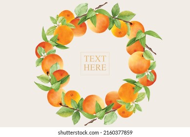 hand drawn orange wreath design