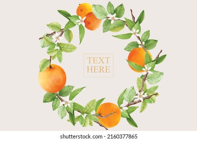 hand drawn orange wreath design